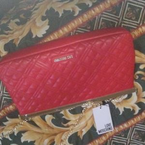 LOVE MOSCHINO ROSE GOLD MAGNETIC CLASP HAND BAG$289